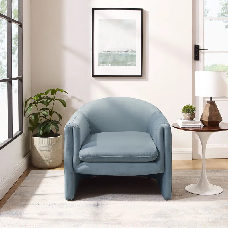 Sephine 31.2" Upholstered Nordicstyle Accent Chair Blue Velvet