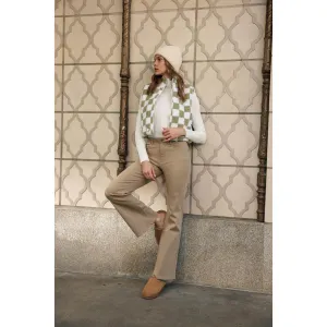 Soft Stretchy High Rise Everyday Flare Jeans - Khaki