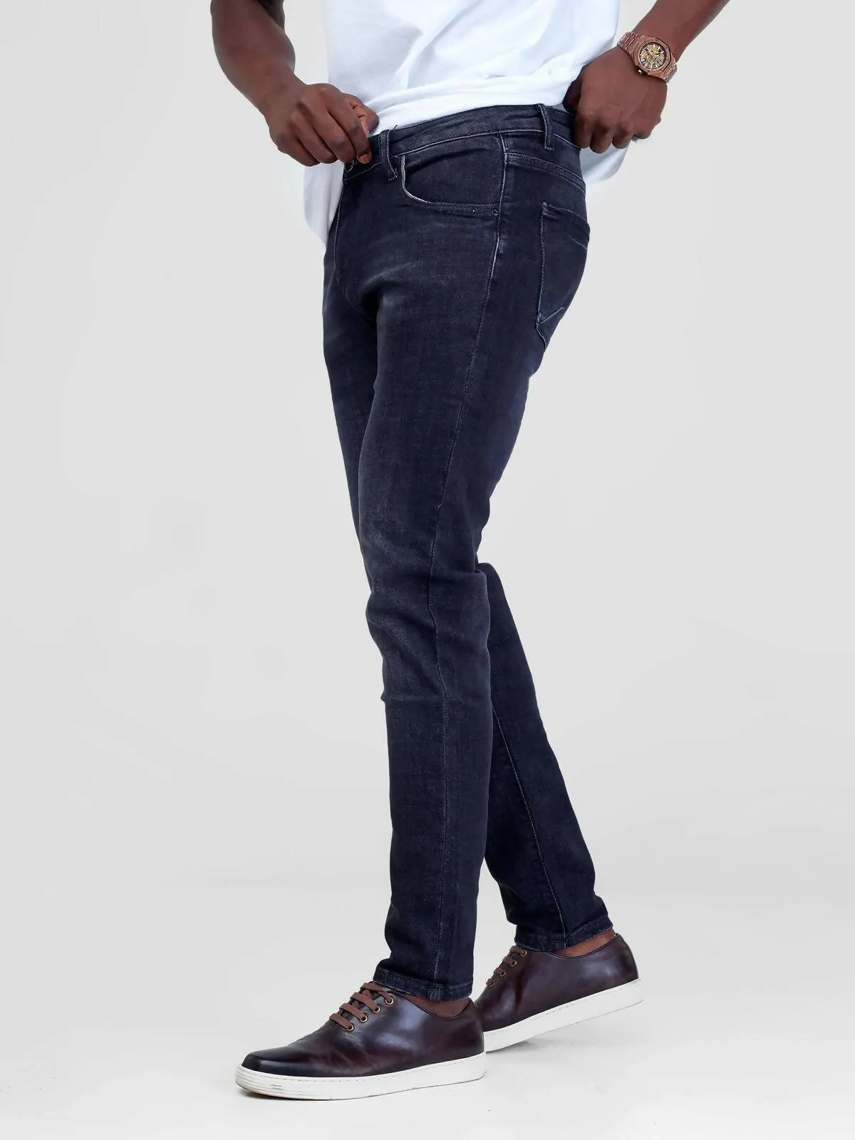 Stylish Sisters Men's Plain Jeans - Faded Black