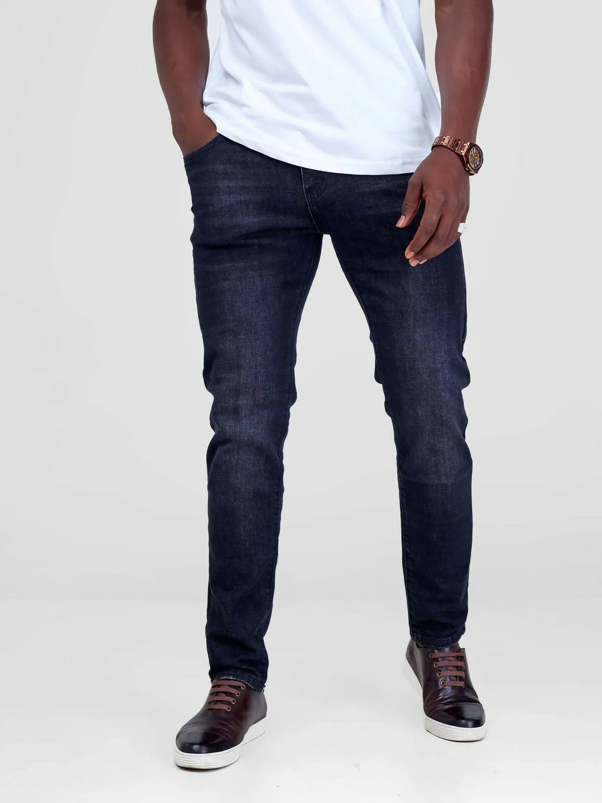 Stylish Sisters Men's Plain Jeans - Faded Black