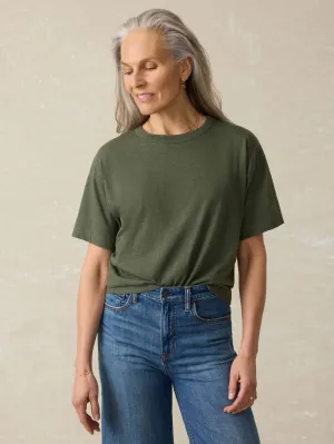 Sunwashed Regenerative Cotton Relaxed Tee - Thyme