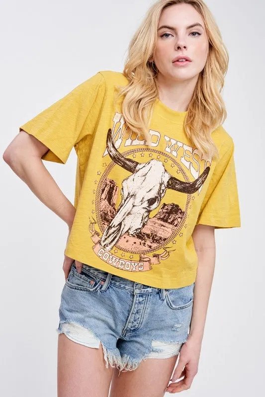 The Mustard Wild West Crop Tee S-L