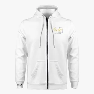Vigor and Whim, Men's Zip up Hoodie - White