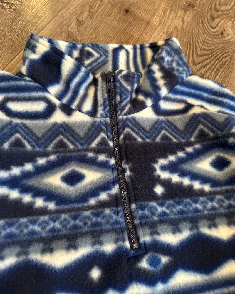 Vintage Aztec Pattern 1/4 Zip Fleece Jacket - Size XL