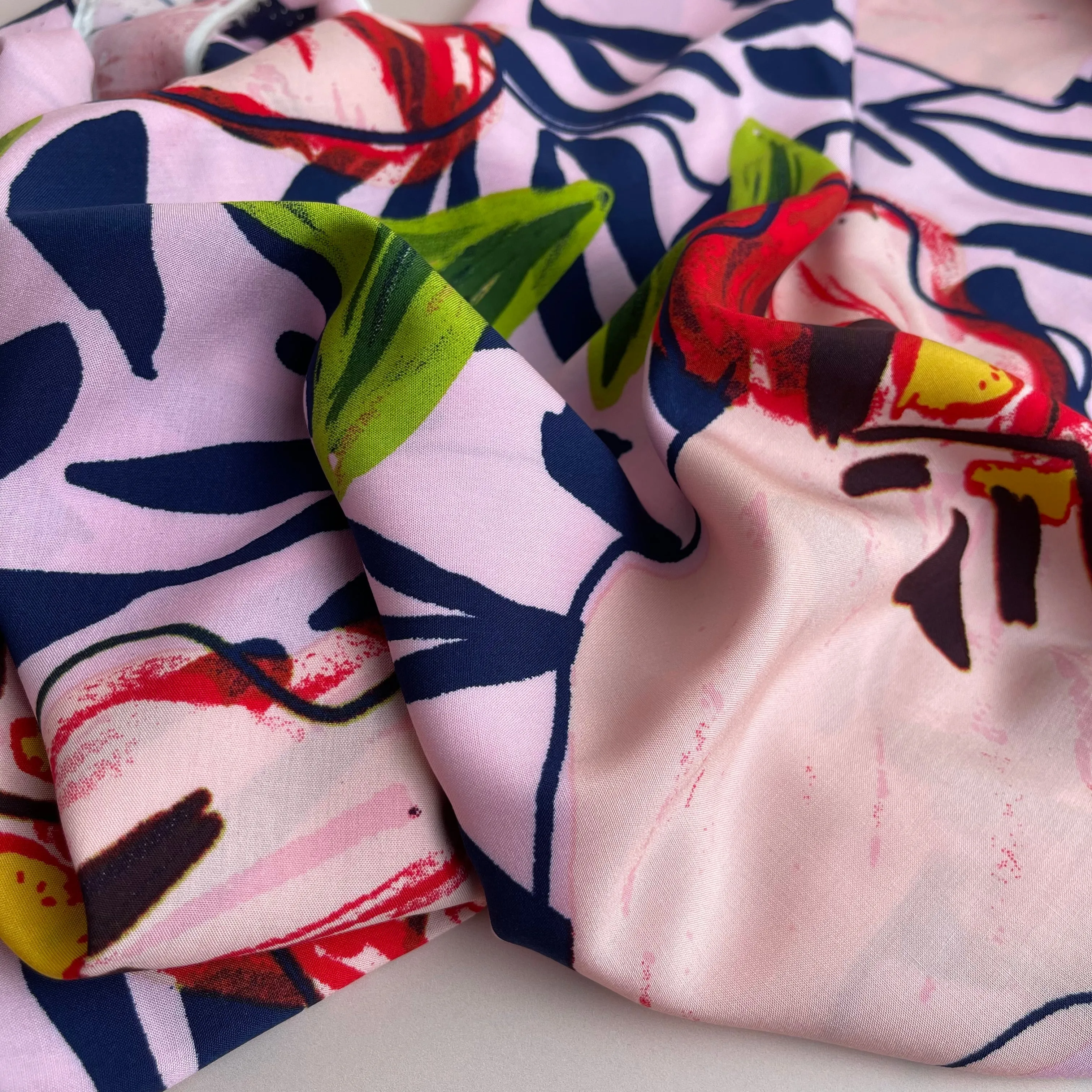 Viola Candy Pink Viscose Poplin Fabric