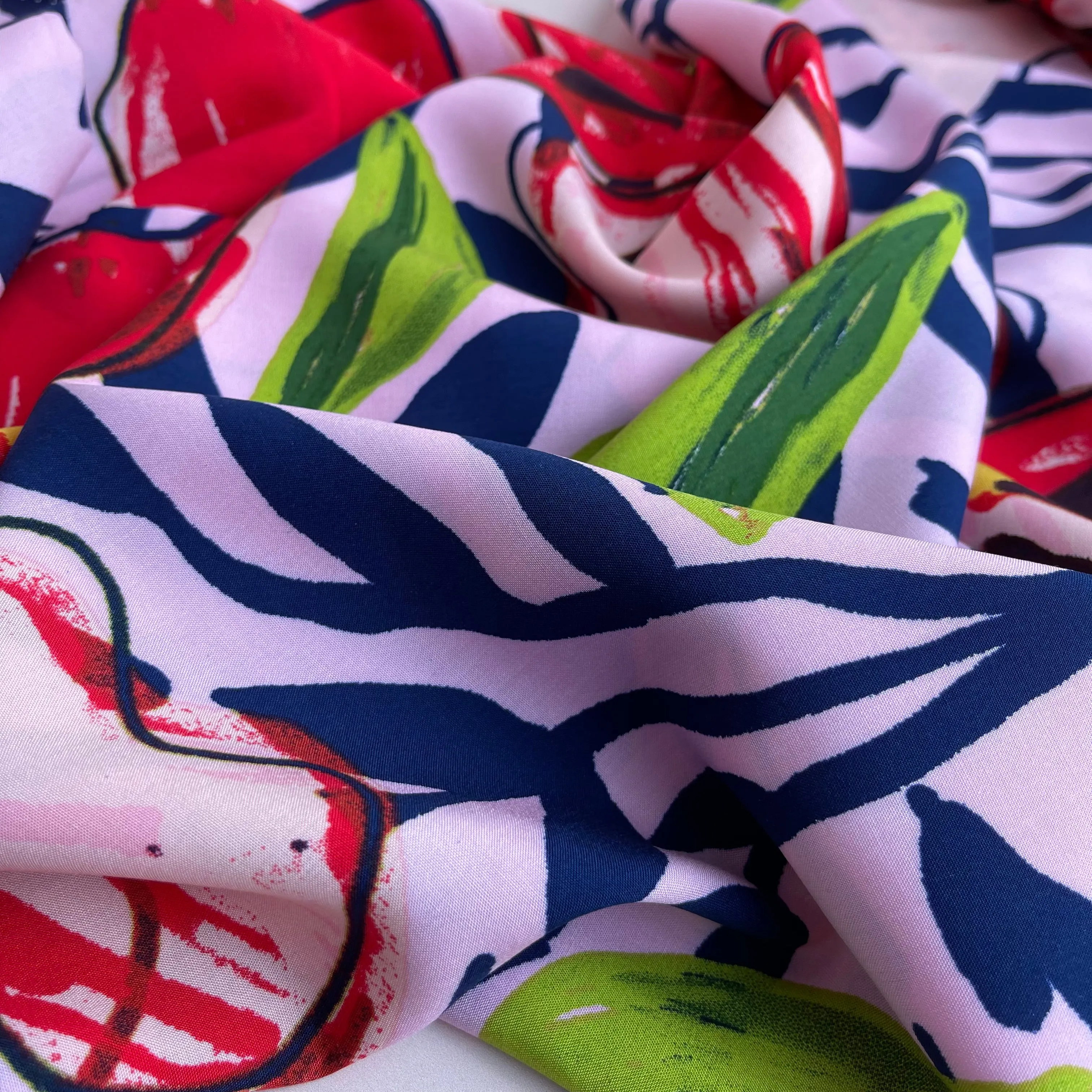 Viola Candy Pink Viscose Poplin Fabric