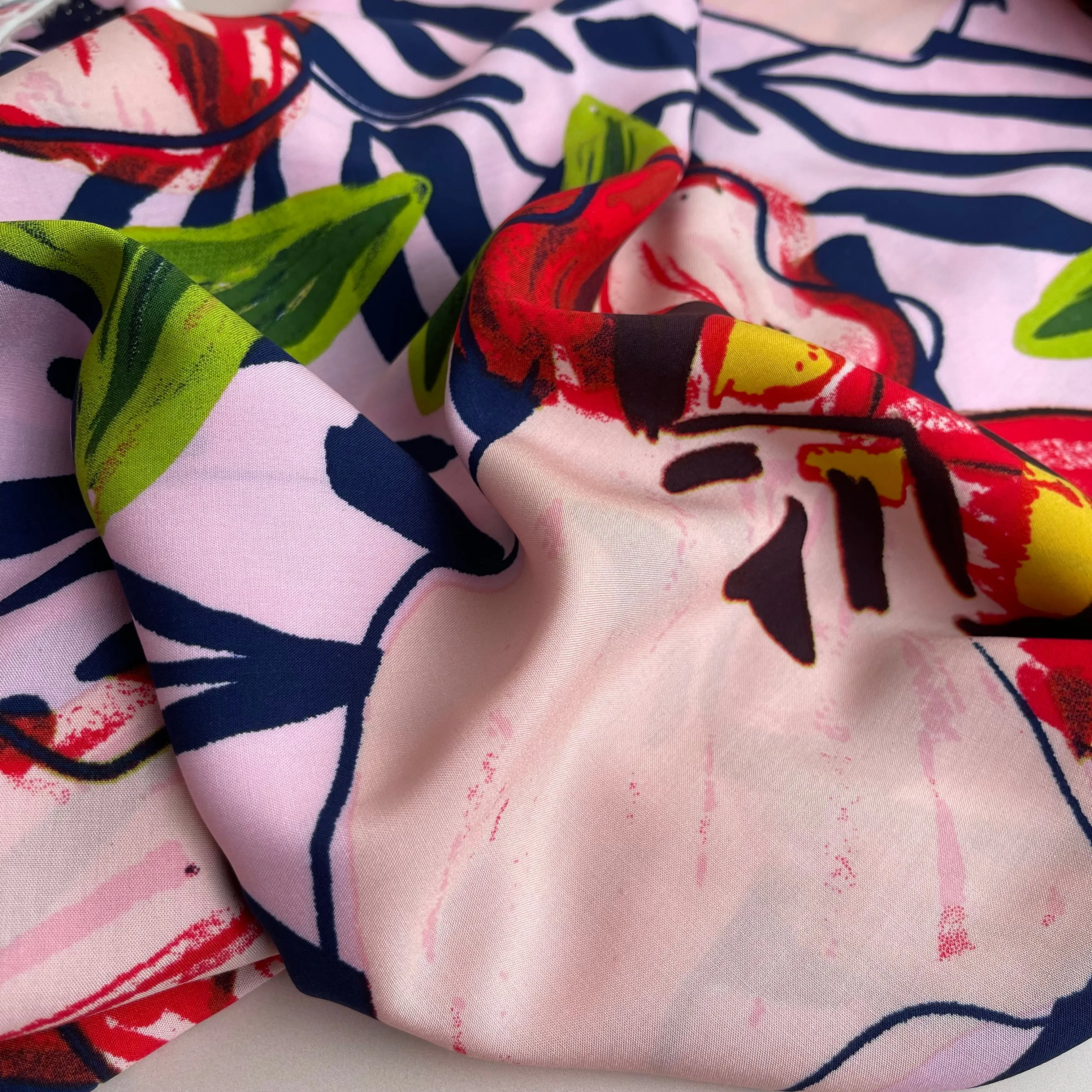 Viola Candy Pink Viscose Poplin Fabric