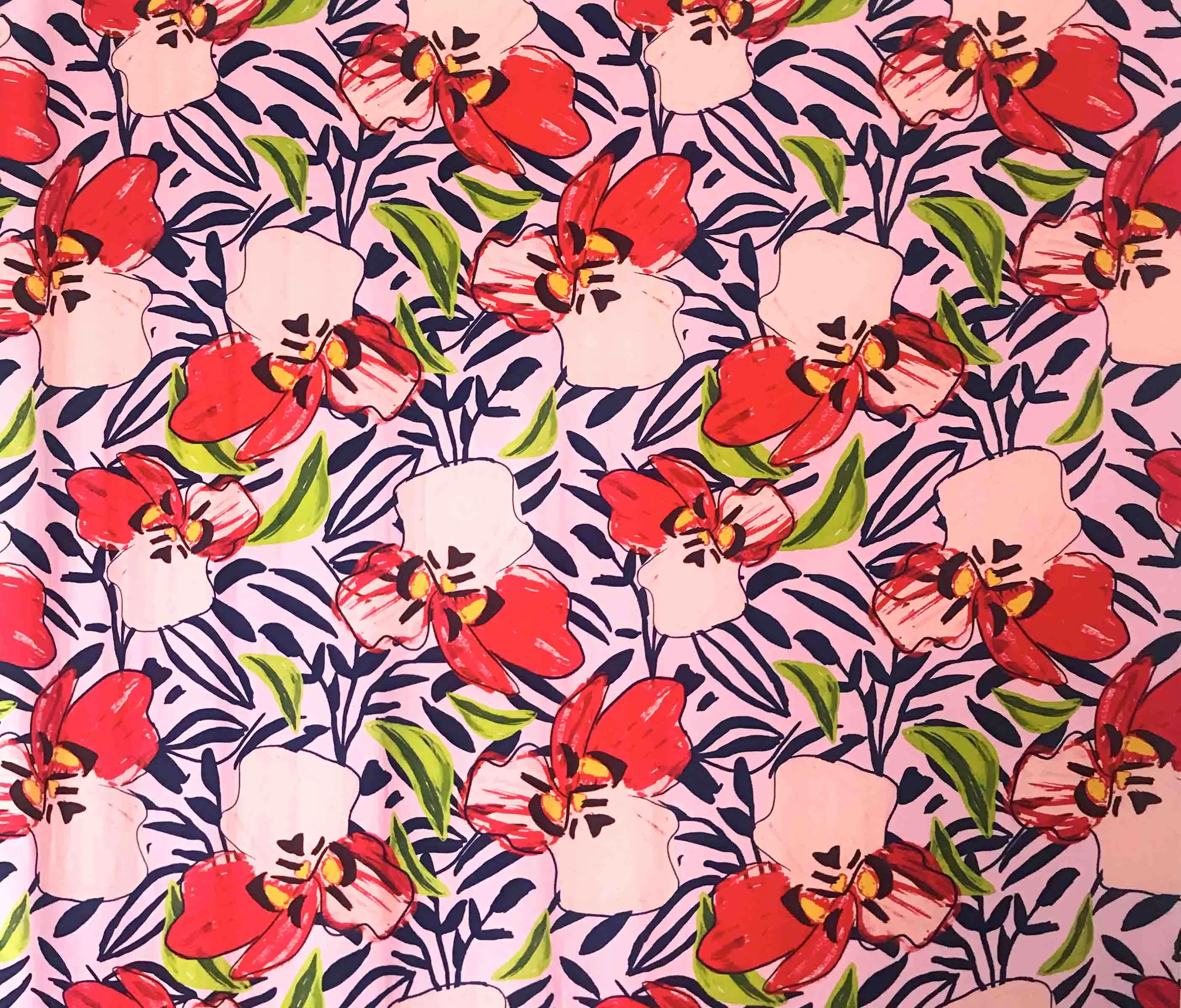 Viola Candy Pink Viscose Poplin Fabric