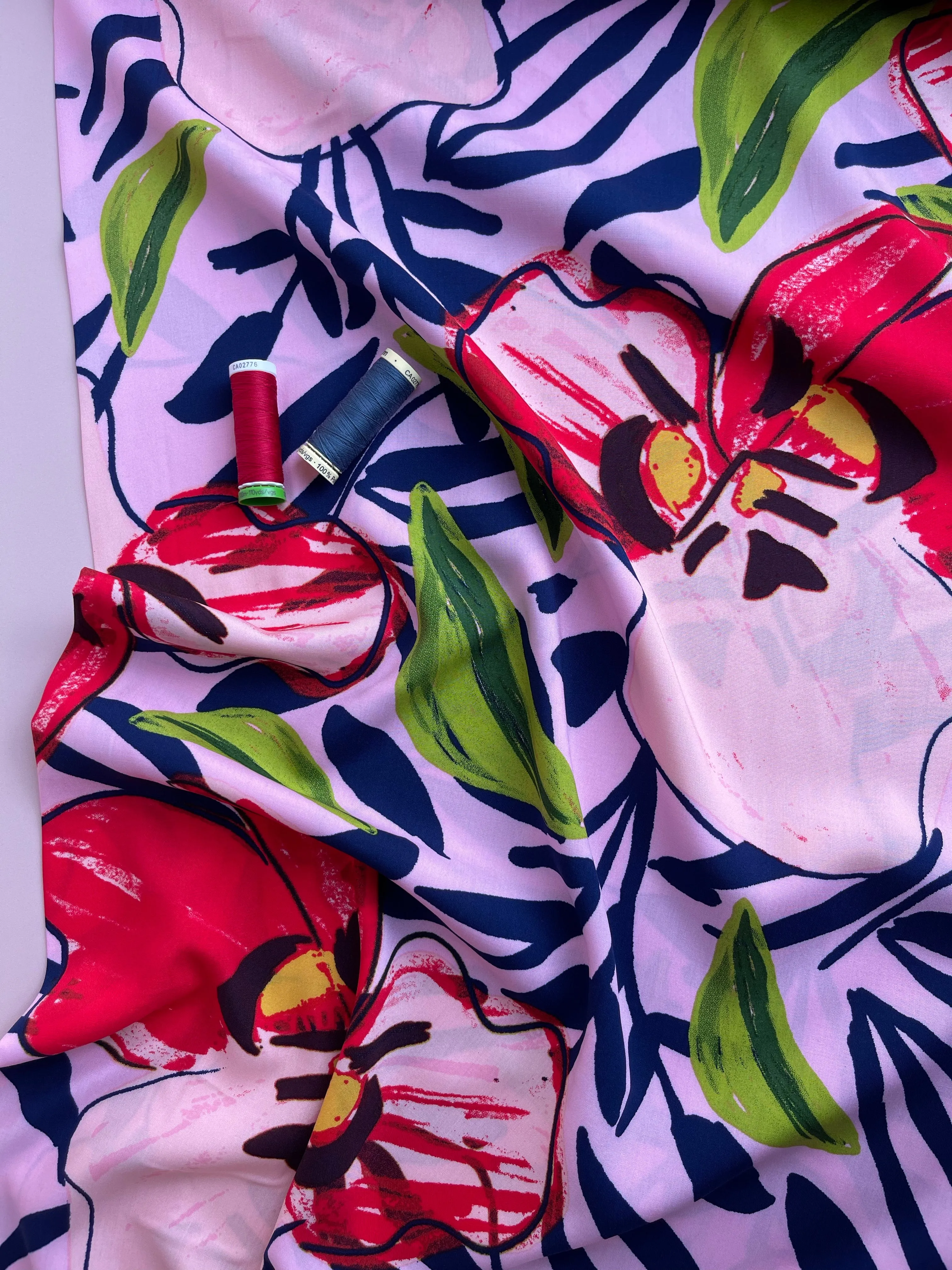 Viola Candy Pink Viscose Poplin Fabric