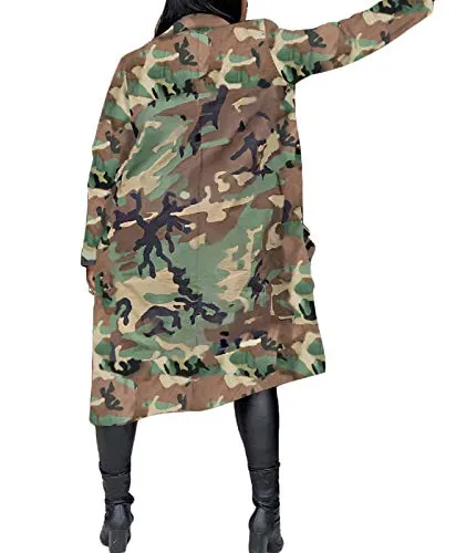 Voghtic Casual Camo Mid-Long Military Jacket