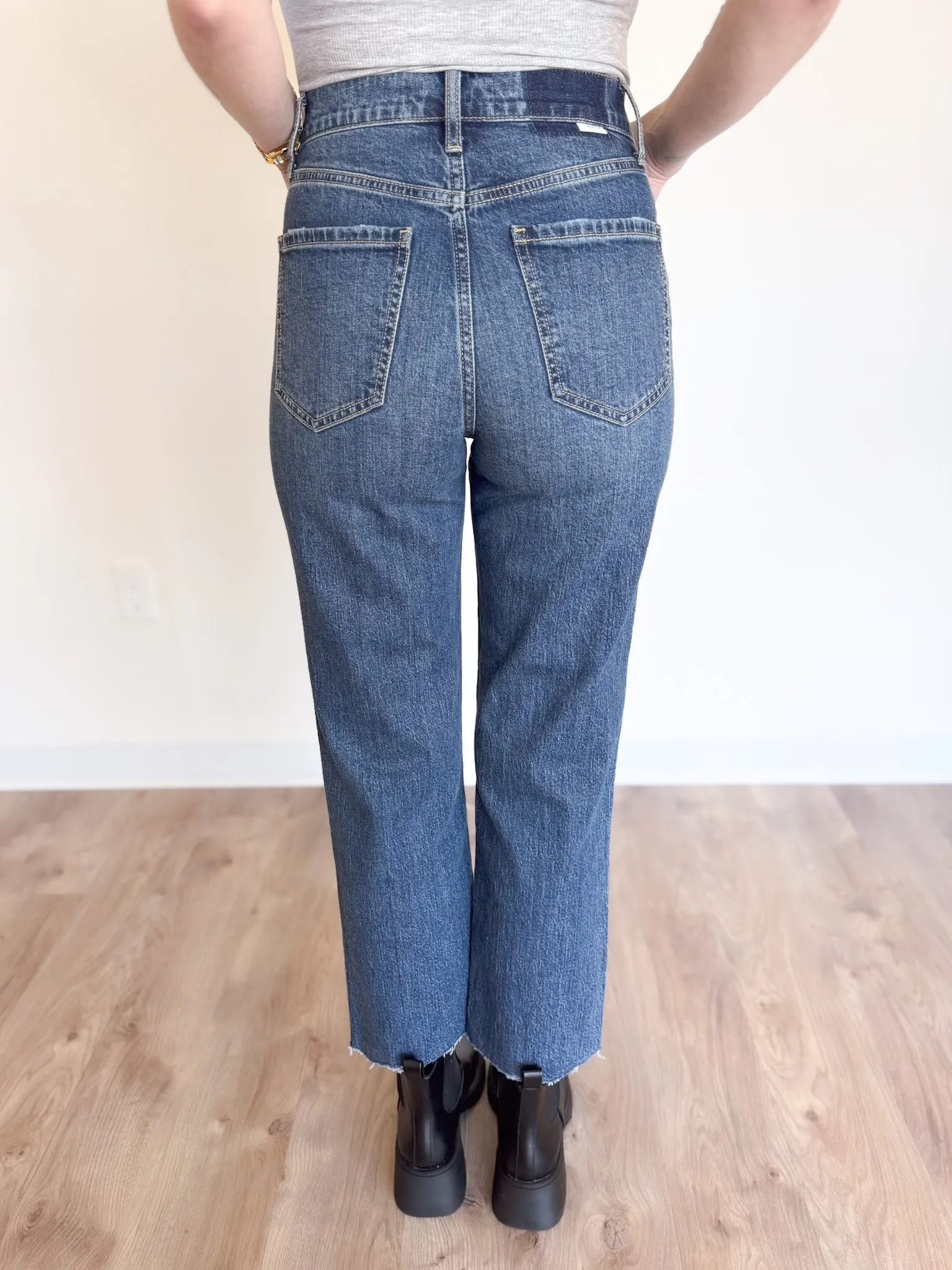 Waverly Dark Wash Straight Crop Jeans