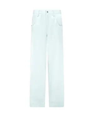 WIDE LEG SATIN TROUSERS IN MINT