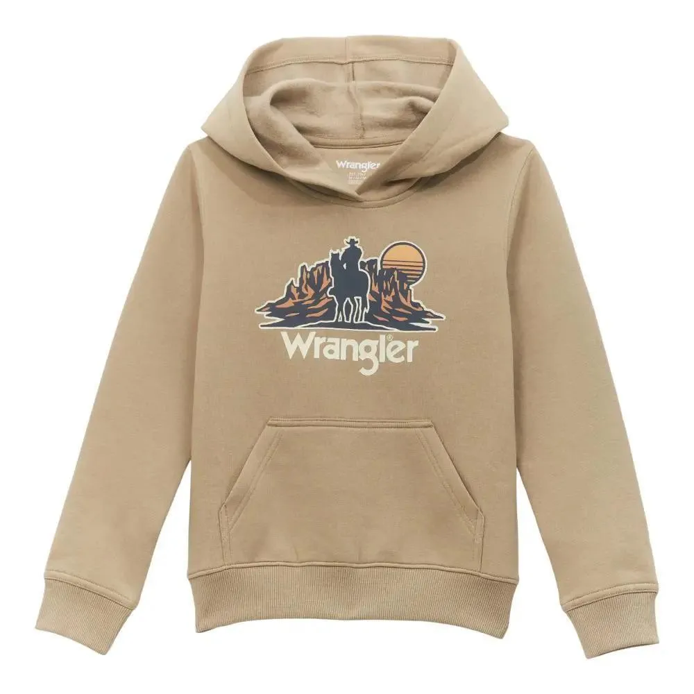 Wrangler Boy's Graphic Hoodie In Tan