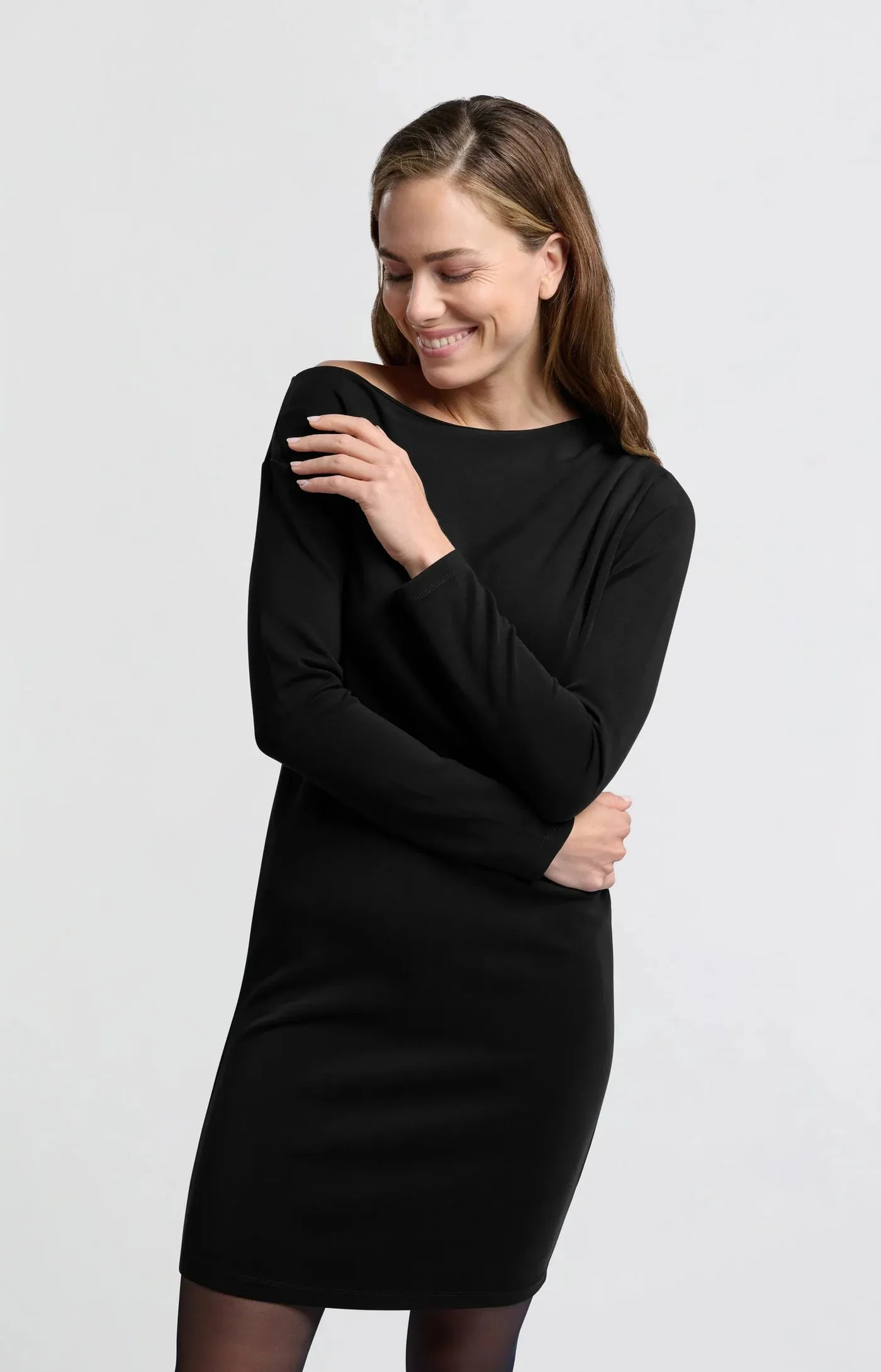 Yaya Off Shoulder Dress - Black